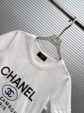 Chanel Fashion Embroidery LogoT-shirt Women's Versatile Casual Short Sleeves