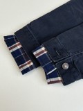Balenciaga Fashion Retro Checkered Splicing Fake Two Piece Cowboy Jacket