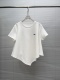 Loewe 2026 Fashion Embroidery Logo Irregular T-shirt Women's Casual Round Neck Short Sleeve