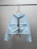 Prada Women's Fashion Windproof Zipper Hooded Sunscreen Shirt
