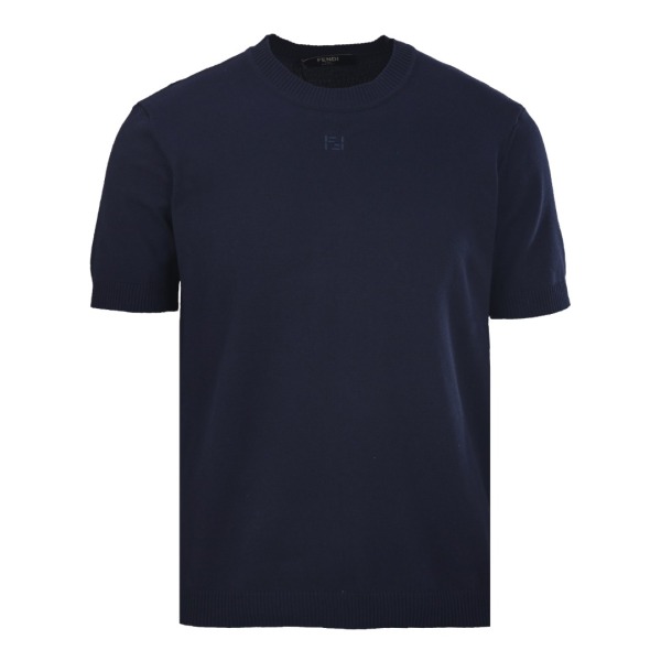Fendi New Fashion Versatile Embroidery FF Knitted Short Sleeve