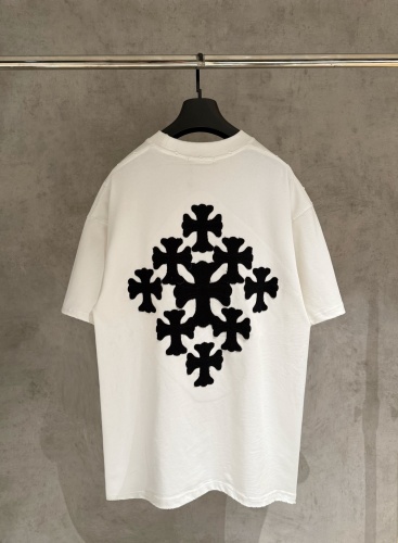 Chrome Hearts Classic Patchwork Embroidered Short Sleeve Couple Loose Casual T-shirt