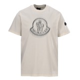 Moncler Classic Blur Logo Printed Short Sleeve Unisex Casual Loose T-shirt