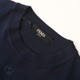 Fendi New Fashion Versatile Embroidery FF Knitted Short Sleeve