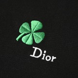Dior Fashion Clover Embroidered Short Sleeve Unisex Versatile Casual T-shirt