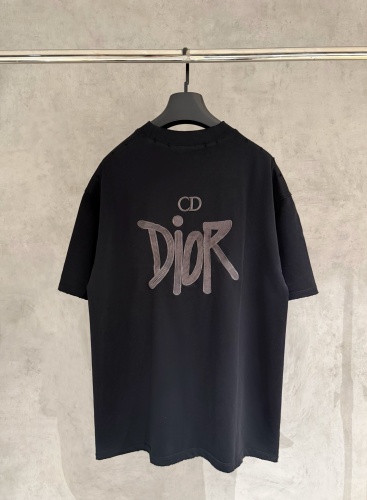 Dior Classic Embroidered Logo Short Sleeve Couple Loose Casual T-shirt