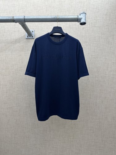 Louis Vuitton Classic Versatile Mesh Hollow Short Sleeve Knitted Shirt