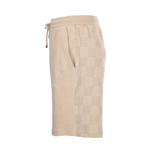 Louis Vuitton New Fashion Checkerboard Drawstring Woolen Loop Casual Shorts