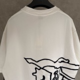 Burberry Classic Embroidered War Horse Logo Short Sleeve Couple Loose Casual T-shirt