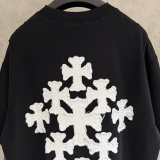 Chrome Hearts Classic Patchwork Embroidered Short Sleeve Couple Loose Casual T-shirt