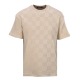 Louis Vuitton New Fashion Embroidered Logo Chessboard Pattern Woolen Loop Short Sleeve T-shirt