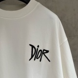 Dior Classic Embroidered Logo Short Sleeve Couple Loose Casual T-shirt