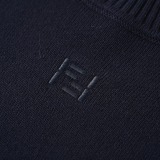 Fendi New Fashion Versatile Embroidery FF Knitted Short Sleeve