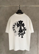 Chrome Hearts Classic Patchwork Embroidered Short Sleeve Couple Loose Casual T-shirt