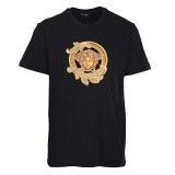 Versace Fashion Heavy Industries Medusa Embroidered Short Sleeve Unisex Casual Loose T-shirt