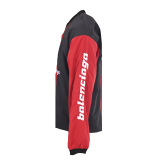 Balenciaga Fashion Heavy Industries Embroidered Black Red Color Blocked Long Sleeve