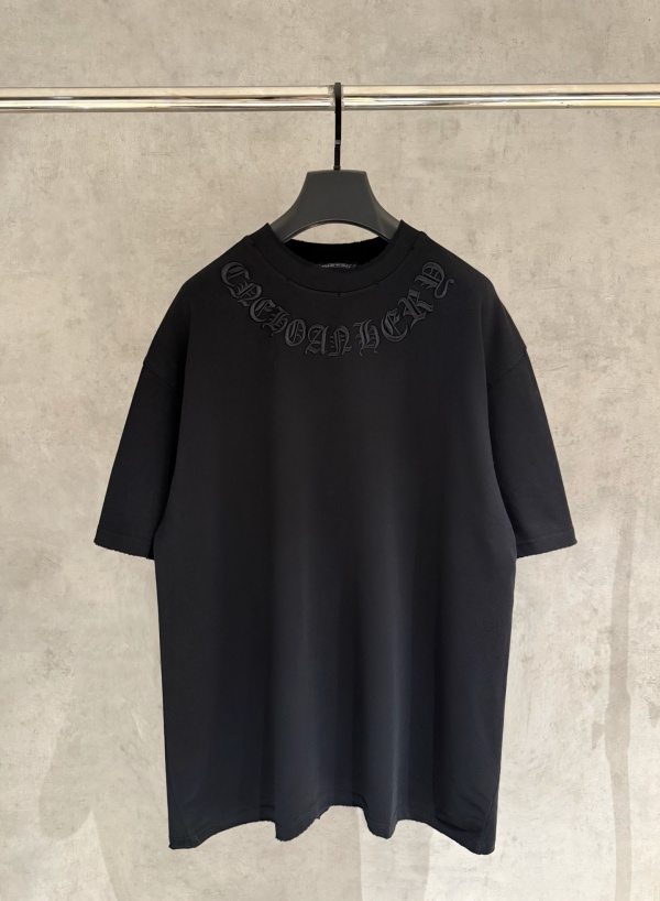 Chrome Hearts Classic Patchwork Embroidered Short Sleeve Couple Loose Casual T-shirt