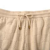 Louis Vuitton New Fashion Checkerboard Drawstring Woolen Loop Casual Shorts