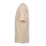 Louis Vuitton New Fashion Embroidered Logo Chessboard Pattern Woolen Loop Short Sleeve T-shirt