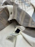Louis Vuitton 26SS Fashion Checkered Jacquard Flip Collar Short Sleeve Knitted Cardigan