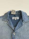 Loewe 26SS Classic Embroidered Logo Wash Water Gradient Short Sleeve Denim Shirt