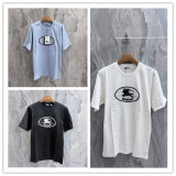 Burberry Classic Embroidered War Horse Logo T-shirt Couple Versatile Loose Short Sleeves