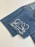 Loewe 26SS Classic Embroidered Logo Wash Water Gradient Short Sleeve Denim Shirt
