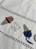 Fendi Fashion Embroidered Ice Cream Short Sleeve Couple Casual Loose T-shirt