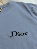 Dior Simple Embroidered Logo Short Sleeve Couple Casual Loose T-shirt