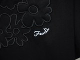 Fendi Fashion Embroidery Flower Round Neck T-shirt Couple Versatile Loose Short Sleeve