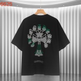 Chrome Hearts High Street Patchwork Embroidered Cross T-shirt Unisex Casual Versatile Short Sleeve