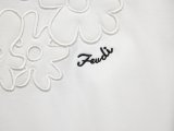 Fendi Fashion Embroidery Flower Round Neck T-shirt Couple Versatile Loose Short Sleeve