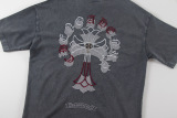 Chrome Hearts High Street Patchwork Embroidered Cross T-shirt Unisex Casual Versatile Short Sleeve