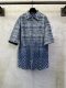 Louis Vuitton 26SS Fashion Checkered Logo Jacquard Washed Short Sleeve Denim Shirt