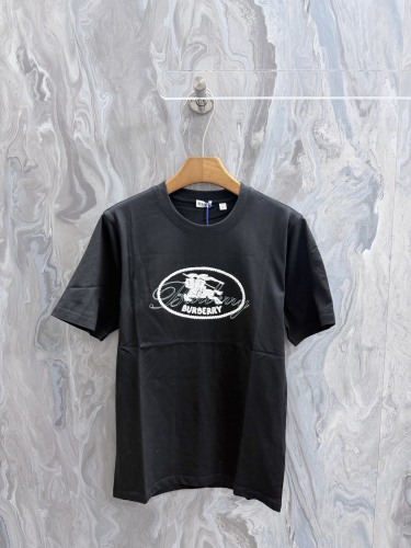 Burberry Classic Embroidered War Horse Logo T-shirt Couple Versatile Loose Short Sleeves