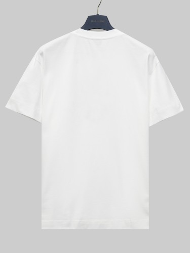 Fendi Fashion Embroidery Flower Round Neck T-shirt Couple Versatile Loose Short Sleeve