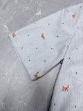 Louis Vuitton Fashion Embroidered Fox Logo Casual Loose Short Sleeved Shirt