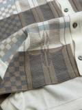 Louis Vuitton 26SS Fashion Checkered Jacquard Flip Collar Short Sleeve Knitted Cardigan