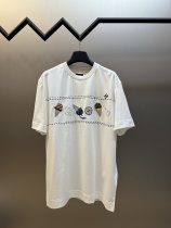 Fendi Fashion Embroidered Ice Cream Short Sleeve Couple Casual Loose T-shirt