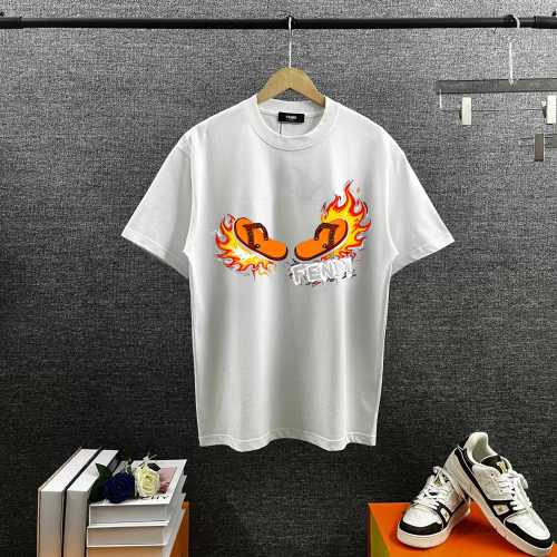 Fendi 26SS Personalized Slippers Logo Printed Short Sleeves Unisex Casual Versatile T-shirt