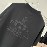 Prada 26SS Classic Embroidered Logo Short Sleeve Unisex Casual Loose T-shirt