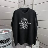 Prada 26SS Fashion Printed Short Sleeve Unisex Casual Versatile T-shirt