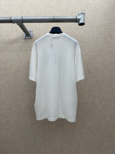 Louis Vuitton Fashion Checkerboard Mesh Jacquard Short Sleeve Knitted Shirt