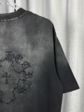 Chrome Hearts Retro Embroidered Washed Short Sleeves Unisex Casual Loose T-shirt