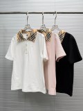 Burberry Women's Classic Embroidered War Horse Checkered Collar Polo Shirt