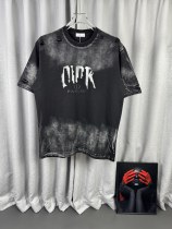 Dior Retro Graffiti Logo Printed Washed Short Sleeve Unisex Casual Loose T-shirt