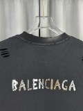 Balenciaga Retro Heavy Industries Logo Printed Short Sleeve Unisex Casual Loose Washed T-shirt