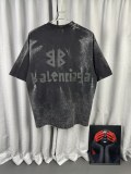 Balenciaga Retro Tape Logo Printed Short Sleeve Unisex Casual Loose Washed T-shirt