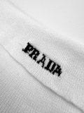 Prada Fashion Logo Jacquard Half High Neck Short Sleeve Knitted Shirt