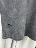 Balenciaga Retro Tape Logo Printed Short Sleeve Unisex Casual Loose Washed T-shirt